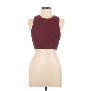 Aritzia Babaton Sculpt Knit Racer Cropped Tank - Burgundy